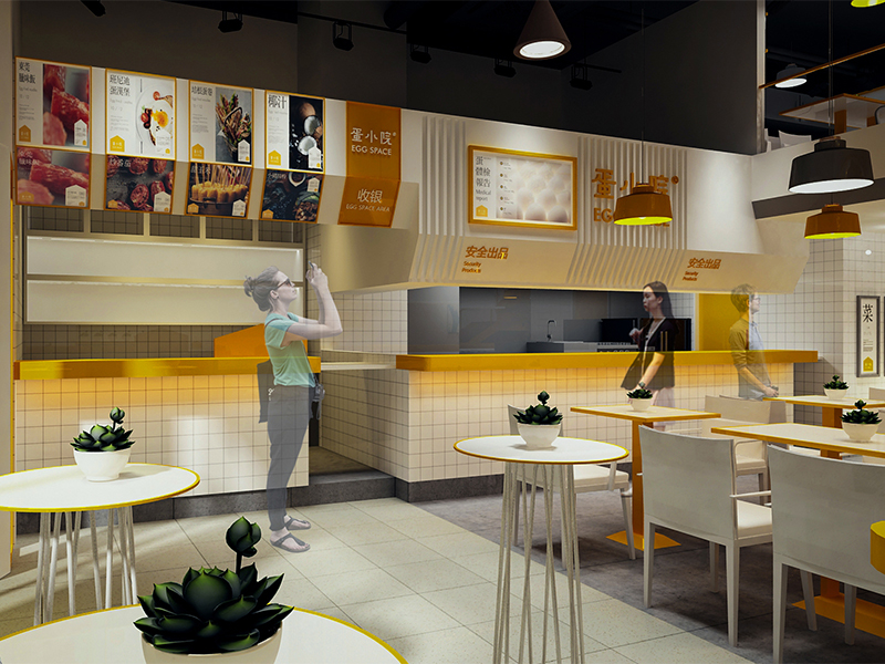 蛋小院輕餐飲店面裝修設(shè)計效果圖
