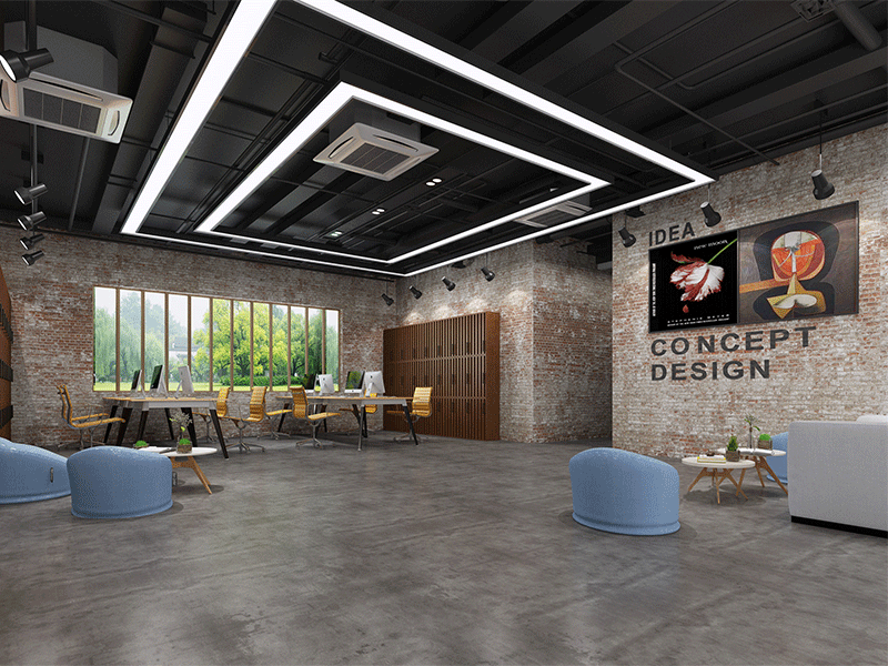 工業風格300平米辦公室裝修設計效果圖