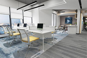 廣州承廣電子科技辦公室裝修設(shè)計全景圖