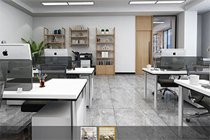 400方現(xiàn)代簡約辦公室裝修設(shè)計案例全景圖