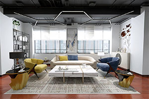 杭州初創(chuàng)公司330辦公室裝修設(shè)計(jì)全景圖