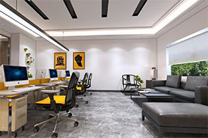 杭州680方現(xiàn)代簡約辦公室裝修設(shè)計(jì)全景圖