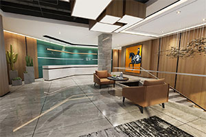 醫(yī)美辦公室大廳裝修設計全景圖