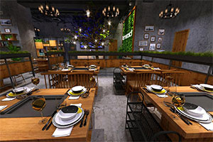 自助烤肉餐廳裝修設(shè)計(jì)全景案例